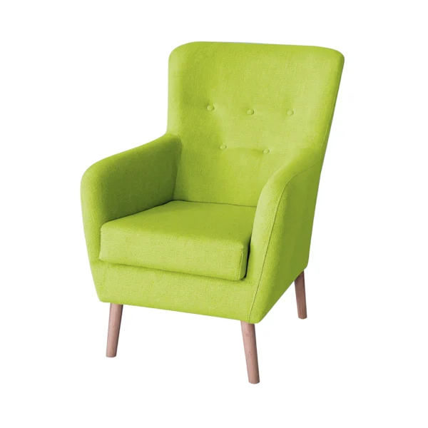 Butaca nórdica tapizada en tela antimanchas 72×72×100 cm