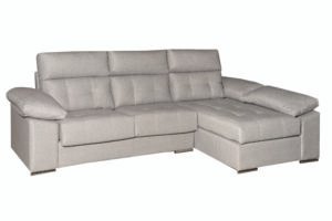 Sofá chaise longue Mónaco en color beige, 245×165×110 cm