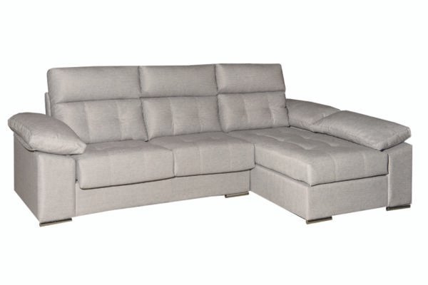 CHAIS.MONACO RENDER Sofá chaise longue Mónaco en color beige, 245×165×110 cm