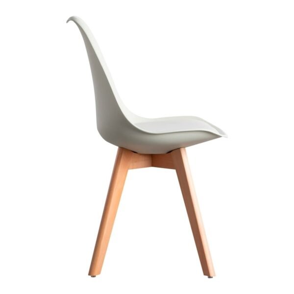 Pack de 4 sillas Adelaida con asiento de polipropileno y patas de madera (48×51×82 cm)