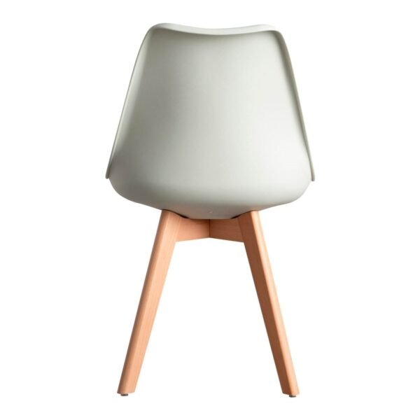 Pack de 4 sillas Adelaida con asiento de polipropileno y patas de madera (48×51×82 cm)