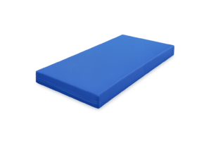 Colchón sanitario D-25 con funda impermeable e ignífuga M1 en color azul