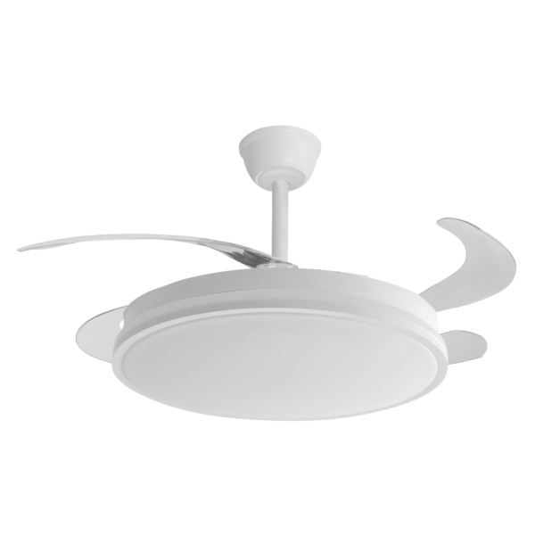 Ventilador de techo con aspas desplegables y luz LED regulable